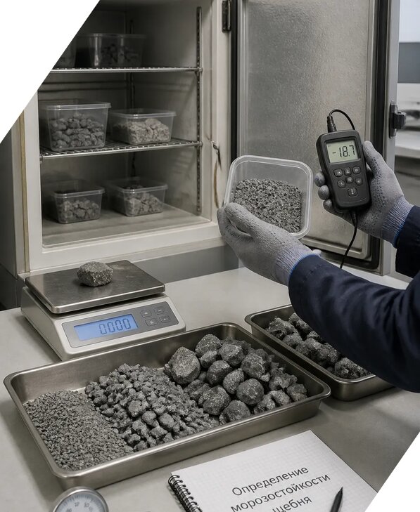 Определение морозостойкости щебня в Курчатове от 3566 р. | ЭкспертизаРоссия